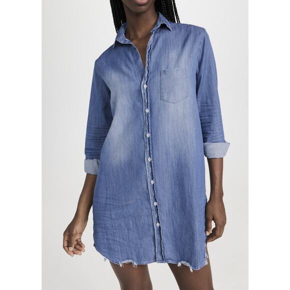 Frank & Eileen Dresses & Skirts - Frank & Eileen Mary Blue Distressed Vintage Button Up Classic Shirt Dress Small